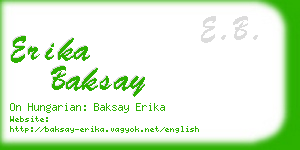 erika baksay business card